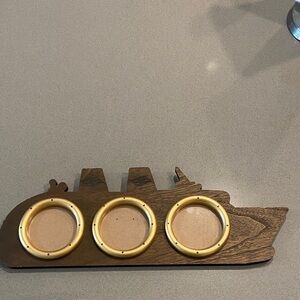 Nautical Ship Picture Frame in Brown and Gold